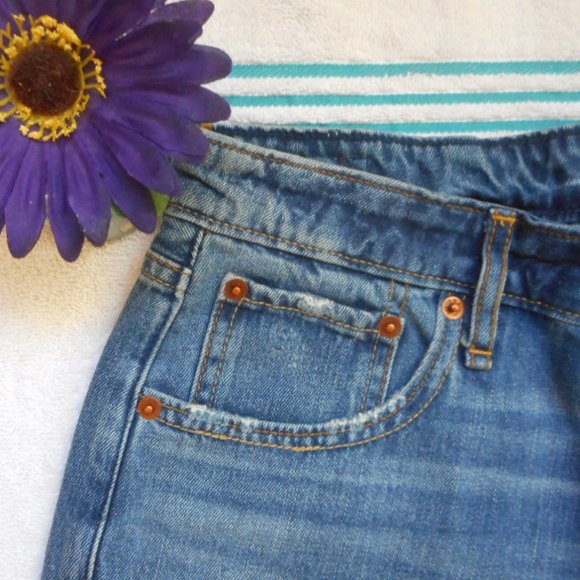 New Abercrombie & Fitch Jeans Size 26/2 Cuffed Ames Boyfriend Denim - Picture 8 of 10